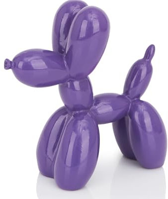 AMOIENSIS Ballon-Hunde-Skulptur, 10 cm, lebendig, vielseitig, kleine Dekoration für Regal, Schreibtisch, Tierstatue, Schnickschnack-Heimdeko, Violett