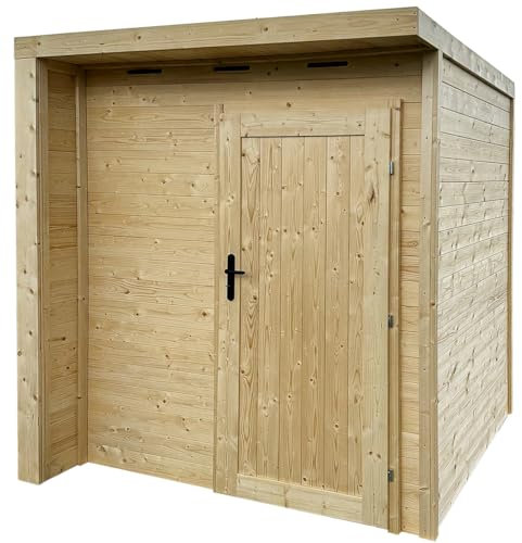 4IQ Group Gartenhaus Holz 170x203x225 cm - Modernes Gerätehaus aus Fichtenholz - Geräteschuppen Holz Wetterfest - Vielseitiges Gartengerätehaus