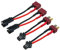 FLY RC 2 Paar SM-2P-Stecker auf T-Stecker-Adapter, männlich, weiblich, mit 18 AWG, 5 cm Silikondraht, für ferngesteuerte Autos, Boote, Drohnen, Lipo Li-Ionen-Akku