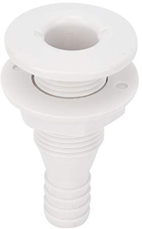 Glomora Barca Marine Yacht Scarico, Raccordo di Scarico Scafo 5/8 inch ABS Plastica, Acqua Scarico per Pavimento della Barca, Yacht, Accessori Marini, Installazione Semplice, Anticorrosione, Bianco