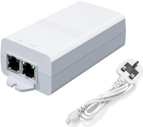 AgilePoElink 5 Gigabit PoE Injector 30W Power Supply, Active PoE+ Power Injector Adapter with 2 Mounting Tabs for Security IP Camera, Wireless AP, IP Phone, IoT