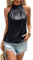 Zeagoo Damen Pailletten Tops Ärmelloses Glitzer Oberteile Neckholder Paillettenverzierung Party Club Tank-Tops Shirt Cocktail Vest Shirt Für Frauen Schwarz M