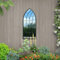Large Black Arched Metal Frame Window Garden Wall Mirror 115cm x 50cm
