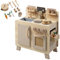 howa Kinderküche Holz 'FoodieFun', Spielküche inkl. 10-teiligem Kinderküchen Zubehör, Küche Kinder mit Herd, Backofen, Spüle, Stauraum, Rattanoptik, Natur/beige 48242