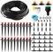 VooGenzek 66 Pezzi 4/7 mm Kit Irrigazione a Goccia, 15m Tubo Irrigazione, Kit fai da te Sistemi di Irrigazione, con Giunti a Barbe Dritte, Connettori a T, Tappi Terminali, per Aiuola