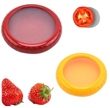 Yuannee Recipientes Herméticos Reutilizables,2 PCS Contenedores de Almacenamiento de Frutas Envases de Plástico con Tapas de Silicona para Alimentos Frutas Aceitunas Snacks Conservación Nevera