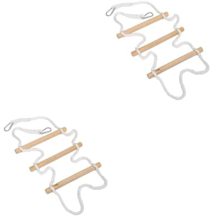 PRETYZOOM 2st Leiter Zum EIN- Und Aussteigen Aus Dem Bett Strickleitern Kletterleiter Leiter-spielset Hochbett-kletterseilleiter Strickleiter Für Baumleiter Baumwollseil Beige