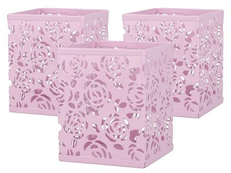 RICOO Stiftebox Stifthalter B003-Px3 Stifteköcher Metall Stifte Aufbewahrung Halter 3 Stück Pen Holder Stifteaufbewahrung Schreibtisch Organizer Büro Desk Schreibtischorganizer Stiftebecher Pink