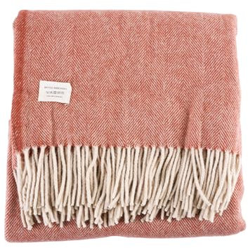 Ulfberth - Fischgrät Rechteckmantel aus Wolle - Mittelalter Umhang - Wikinger Wolldecke - LARP, Reenactment (Braun-Natur)