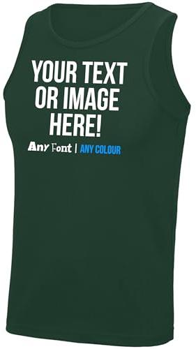 Mens Custom Activewear Vest Polyester Sports Tank Top Personalised Printed Workwear with Logo Marathon Photo Any Text Image