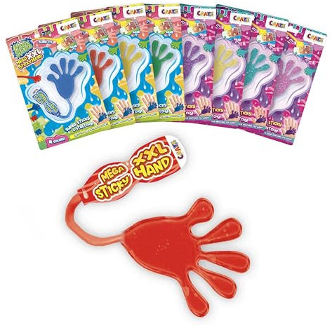 Craze Magic Slime 8X Mains collantes Enfant Jouet Gluant Slime Enfant Main Collante Jouet Sticky Hands Jouets Fantaisie et Gadgets, Rouge, Vert, Bleu, Jaune