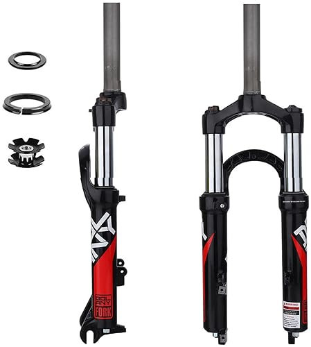 JNTFNE Forcella Ammortizzata BMX da 20 Pollici, Escursione da 80 mm, QR, Freno a Disco 9x100 mm, Tubo Dritto da 1-1/8, Blocco Manuale, Forcella Anteriore per Mountain Bike MTB Ultraleggera