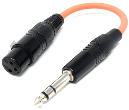DRUT Cavo adattatore XLR a 3 pin femmina a jack stereo TRS da 6,35 mm, cavo audio da 20 cm per apparecchiature audio professionali