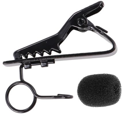 Alipis 24pcs Mini Lapel Microphone Clip Iron Tie Clip and Sponge Covers for Lapel Lavalier Microphone