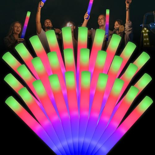 YQXTOOEL 111pcs Stück Leuchtstäbe Kinder Safe, LED Leuchtstab Weicher Schaumstoff, Partyzubehör mit Mix Farben, Für Indoor & Outdoor Aktivitäten, Nachtfest, Sportevent
