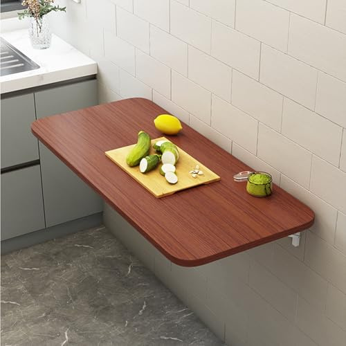 Platzsparender Wand-Klapptisch – Murphy Schreibtisch & schwimmende Werkbank für Laptop, Arbeitszimmer, Esszimmer – Teak-Finish, 60 x 20 cm, perfekt für kleine Räume, Balkon, Schlafzimmer, Küche, Bad