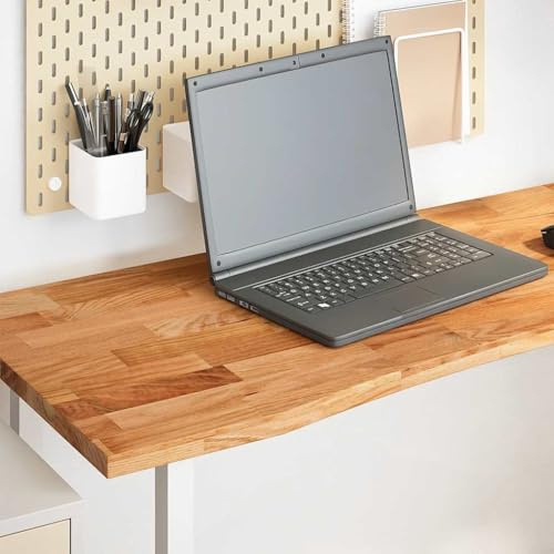 Owoxanthellate Massiv Eiche Schreibtischplatte Hellbraun 140x60x2,5 cm Tischplatte Multifunktionstisch für Büro, Home Office und Arbeitszimmer