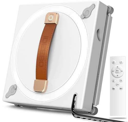 iDEEBO G500 Fensterputzroboter, 5000Pa Fensterroboter mit 2-Fach Sprühsystem, Mehrfachschutz, Intelligente Pfadplanung, 3 Reinigungswege mit 100ML Tank für Verschiedene Fenstertypen