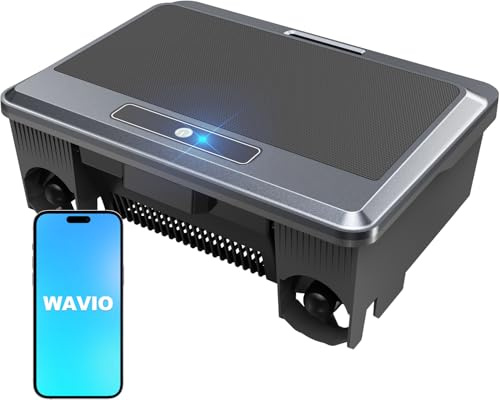 WAVIO 2026 Neu F1T Solar Pool Skimmer Roboter, Poolroboter Akku mit App-Steuerung, Duale Ladeoptionen, intelligenter Hindernisvermeidung und 24/7 Kontinuierliche Reinigung, ideal für Aufstellpools