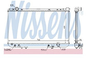 NISSENS 64756 Kühler Motorkühlung Kühler Wasserkühler Motorkühler für LEXUS LS (UCF10) 1640050020 1640050021
