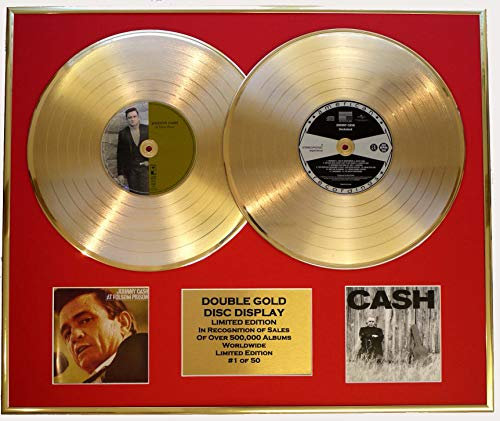 Johnny Cash/Doppel-CD Gold Disc Display/LTD. Edition/COA/at Folsom Prison & Cash