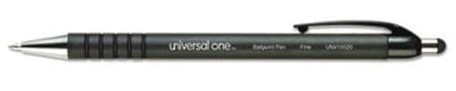 Universal One Kugelschreiber Stifte mit Komfortgriff, einziehbar, schwarze Tinte, fein, Dutzend