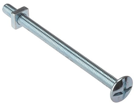 ForgeFix Roofing Bolts | M6 x 100mm | Zinc Plated | Bag 25