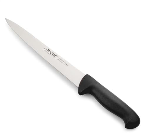 Arcos Serie 2900 - Cuchillo Trinchante - Hoja de Acero Inoxidable NITRUM de 190 mm - Mango inyectado en Polipropileno Color negro