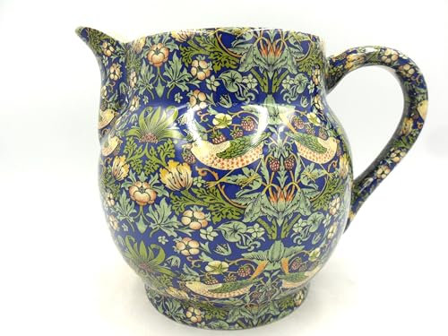 Blue Strwberry Thief Extra Large Dutch jug by Heron Cross Pottery
