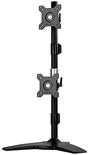 SilverStone SST-ARM24BS -Dual LCD/LED Monitorständer für 2 Monitore mit max. 24,Monitore 360° drehbar sowie ±20° schwenk- und kippbar, Maximale Montagelochabstände VESA MIS-D 75x75/100x100, Schwarz