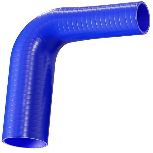 90 grados codo reductor Manguera de silicona reforzada para Turbo o refrigerante ID: 76 mm > 68 mm – azul