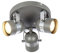 UKEW 3 Way Retro Ceiling Lights - Rotatable Round Base GU10 LED Spotlight Fitting for Lounge Bedroom Dining Room (Grey)