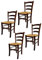 t m c s Tommychairs - 4er Set Stühle Venezia für Küche und Esszimmer, Robuste Struktur aus lackiertem Buchenholz im Farbton Dunkles Nussbraun und Sitzfläche aus Stroh