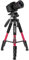 Zomei Treppiede da viaggio professionale portatile e leggero Facile regolazione dell'altezza con testa panoramica Include custodia per il trasporto per Canon Nikon Fotocamera DV(colore rosso)
