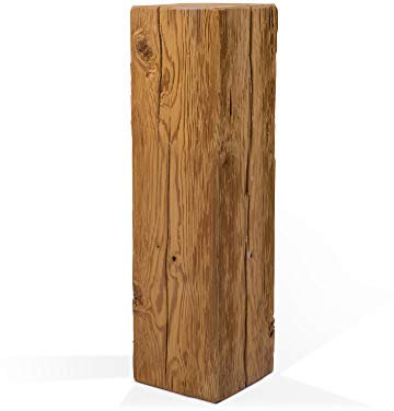 moebel-eins CURBY Blumensäule in rustikaler Altholzoptik Fichte massiv Dekosäule Holzsäule Säule Landhaus Design, 17x17 cm, 60 cm, gehackt