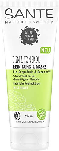 SANTE Naturkosmetik 5 in1 Tonerde Reinigung & Maske, 100ml