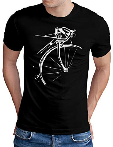 OM3® Bicycle Fahrrad T-Shirt - Herren - Vintage Radsport Radfahrer - Schwarz, M