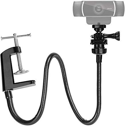 Support pour webcam, support pour webcam, support de fixation amélioré et robuste avec col de cygne flexible pour la webcam Logitech
