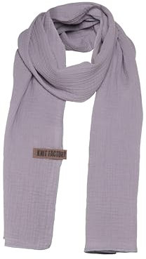 Knit Facory - Liv Schal - Fein Gewebter Damen Schal - Luftiger Musselinschal - Für Frühling und Sommer - 100% Bio-Baumwolle - Grau