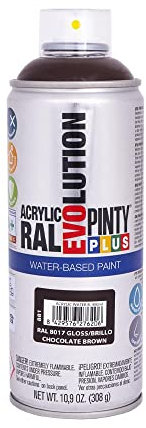 PINTYPLUS 95893 Pintura EN Spray Evolution Water-Based 520CC, RAL 8017 Chocolate Brown, 65 mm