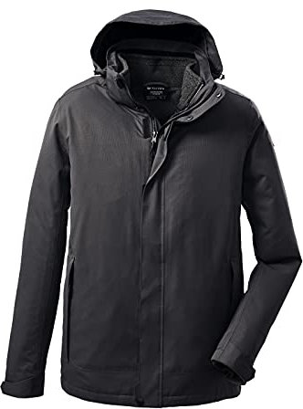 killtec Herren 3 in 1 Funktionsjacke/Outdoorjacke mit abzippbarer Kapuze und einzippbarer Fleecejacke - KOW 167 MN JCKT, schwarz, XXL, 37925-000