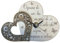 regalami.shop orologio in marmo di Carrara e legno laccato cm.15x10,5 completo di scatola, confetti, bigliettino stampato e nastro, ideale per bomboniera