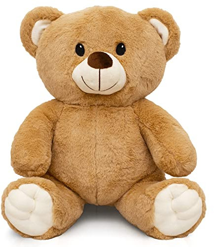 Milaboo® kuschelweicher Teddybär groß 35 cm I Kuscheltier Baby in beige inkl. Postkarte I Liebevoll designter Kuschelbär zum Verlieben I super weiches Plüschtier zum Verschenken (35 cm)