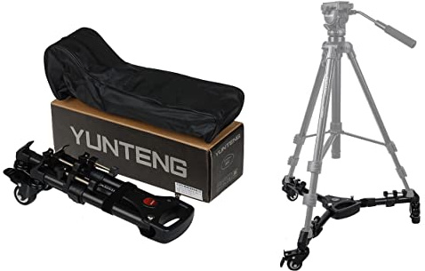 T&YFOTOP Photography Professional Heavy Duty Tripod Dolly with Rubber Wheels and Adjustable Leg Mounts for Canon Nikon Sony DSLR Cameras Camcorder Photo Video Lighting