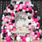Kit de guirlande de ballons rose et noir, 114 pièces, rose vif, rose pastel, noir, blanc, confettis en latex, arche de ballons pour filles et femmes, décoration de fête d'anniversaire, de mariage, de