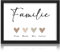Milaboo® Personalisiertes Familienposter Herzen I Besonderes Geschenk für Mama, Papa, Oma und Opa I Persönliche Einzugsgeschenke haus (4 Herzen-2 ohne Bilderrahmen)