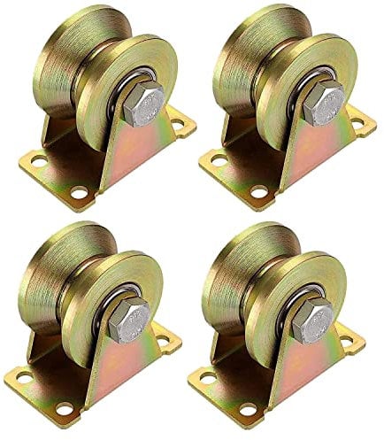 4 ruedas de inversión para cuerdas, ruedas giratorias de acero con ranura en V, capacidad de carga de 210 kg, para tendedero, sistema de poleas, maquinaria industrial