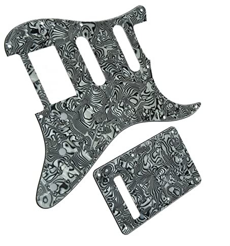 Electric Guitar Pickguard For For ST Style HSS Electric Guitar Pickguard Scratch Plate With Back Plate Kit (Color : Zebra Stripe)