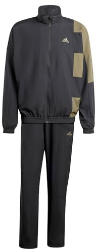 adidas Uomo Sportswear Colorblock Track Suit, Black/White, M