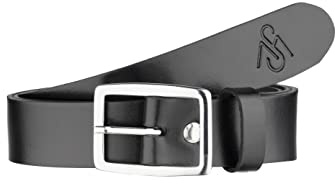 Merry Style Damen Gürtel Ledergürtel D41(Schwarz-1, 85 cm (Gesamtlänge 104 cm))